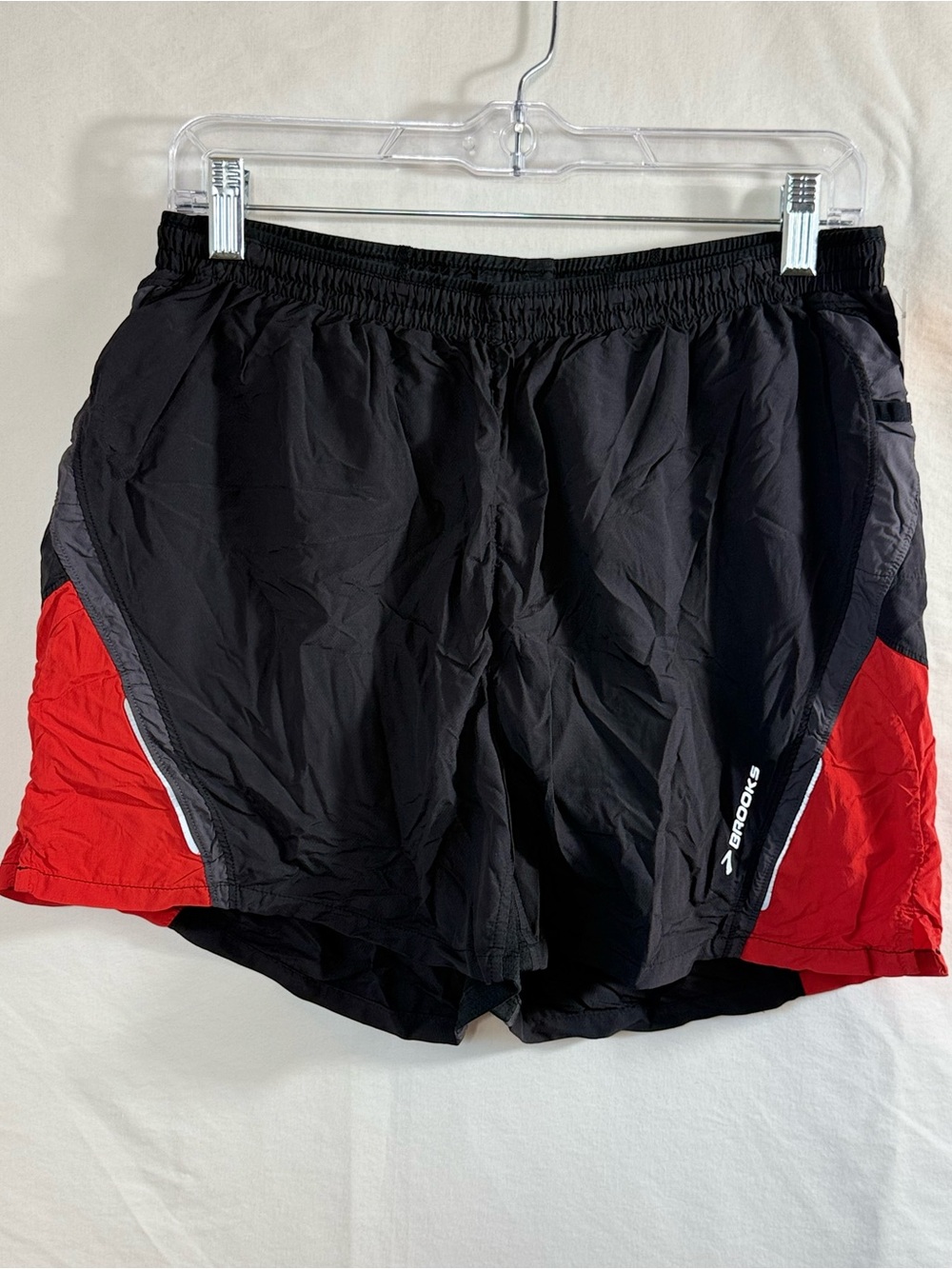 Brooks Black and Red Performance Running Shorts